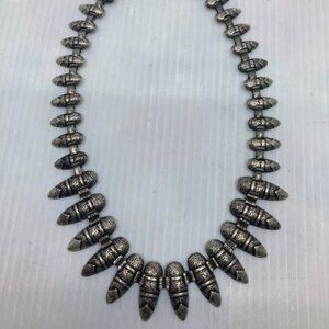 Vtg '40 sterling silver choker cleopatra tribal necklace 50 gr.